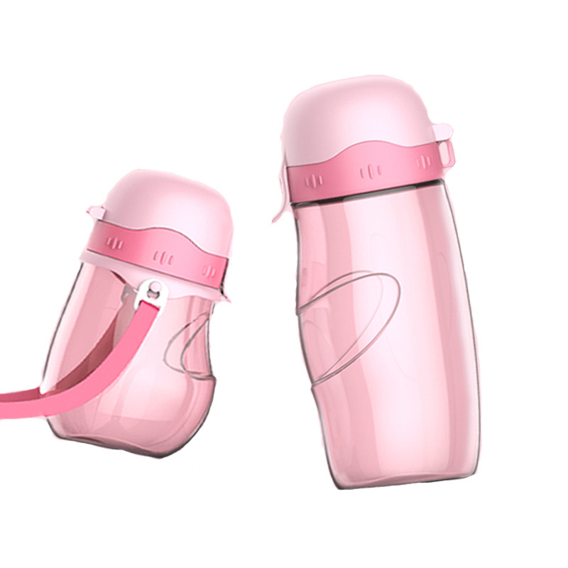 BERZ贝氏吸管杯学饮杯学生便携带鸭嘴杯婴儿水杯亲子套装 粉色