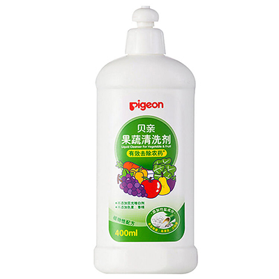 贝亲(Pigeon) 果蔬清洗剂 婴儿水果蔬菜辅食清洗液 有效去除农药 宝宝果蔬清洁剂 MA64瓶装400ML