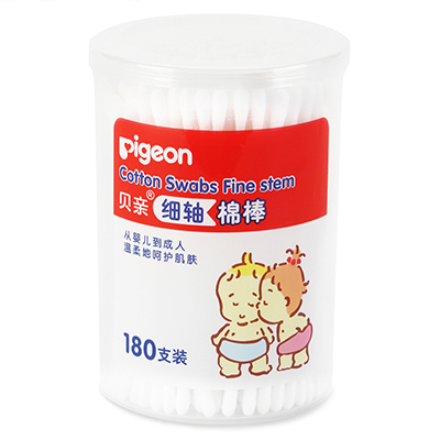 贝亲(pigeon)婴儿细轴棉签180支 细轴棉花棒 ka01 细轴棉棒（耳孔清洁）