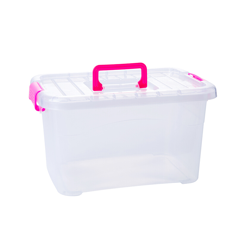 家用收纳箱透明收纳整理箱塑料盒子有盖手提食物储物箱大号蓝色以规格图尺寸为准