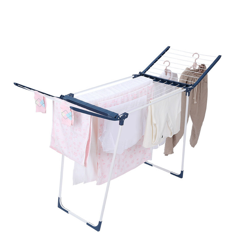 日本晾衣架不锈钢落地折叠翼型室内外阳台移动婴儿尿布简易晒被架