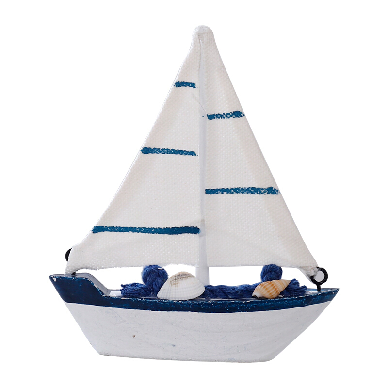 地中海一帆风顺船模型桌面摆件木质小帆船工艺品家居装饰品摆设