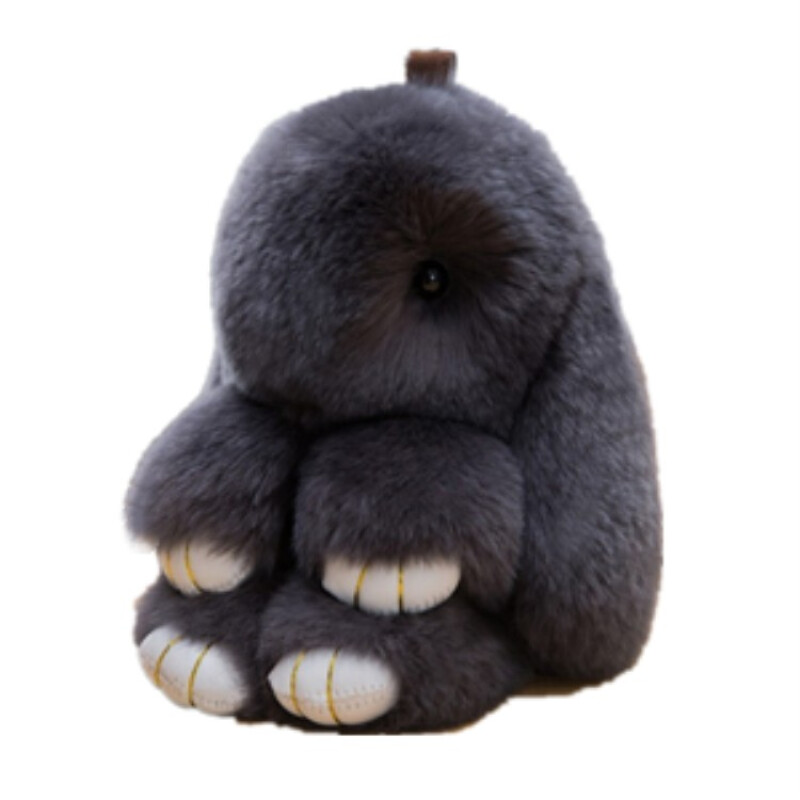 韩国创意玩偶小兔子毛绒玩具垂耳兔公仔手机挂饰长耳兔兔书包挂件迷你版浅灰色13厘米10厘米-19厘米