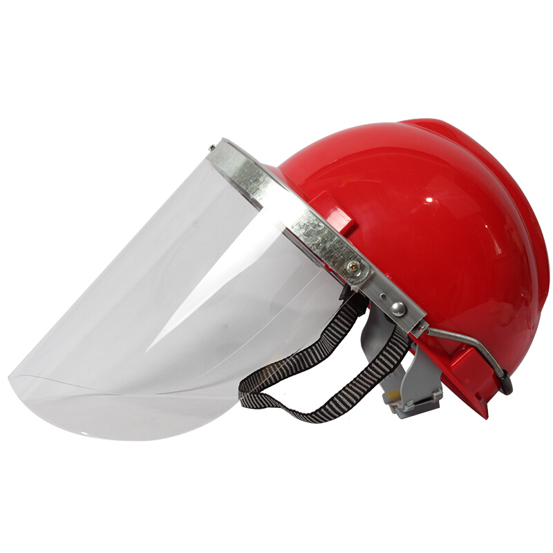 铝支架防冲击有机玻璃透明头盔安全帽打磨防护面罩PC耐高温