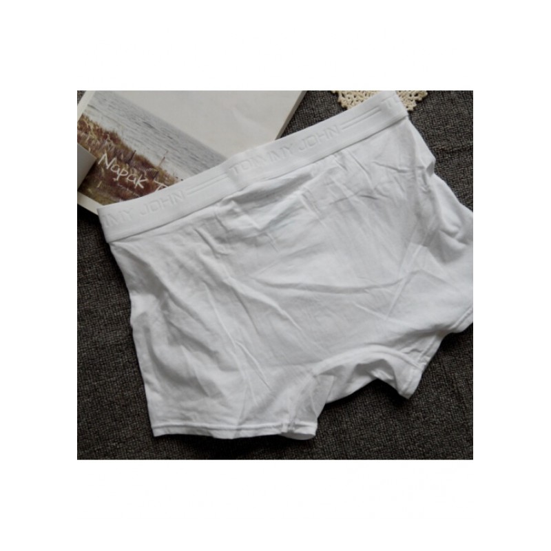 3条男士内裤白色平角大码美薄质宽松透气吸汗性感纯白色