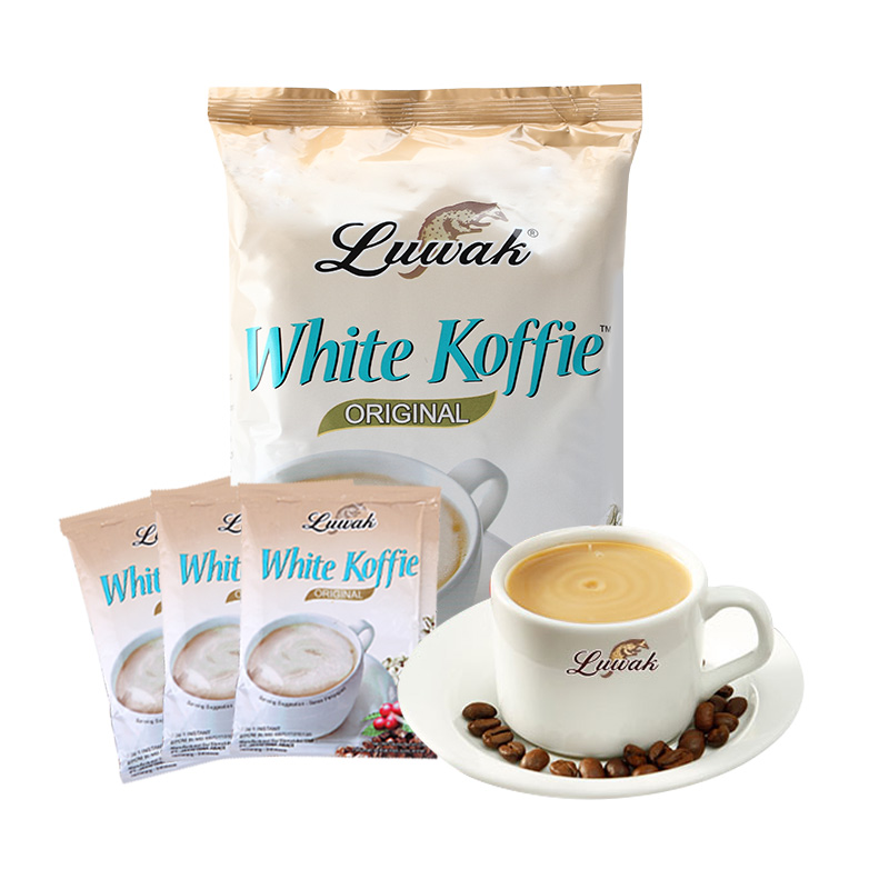 猫斯露哇印尼进口速溶猫屎原味白咖啡200g特浓经典咖啡粉