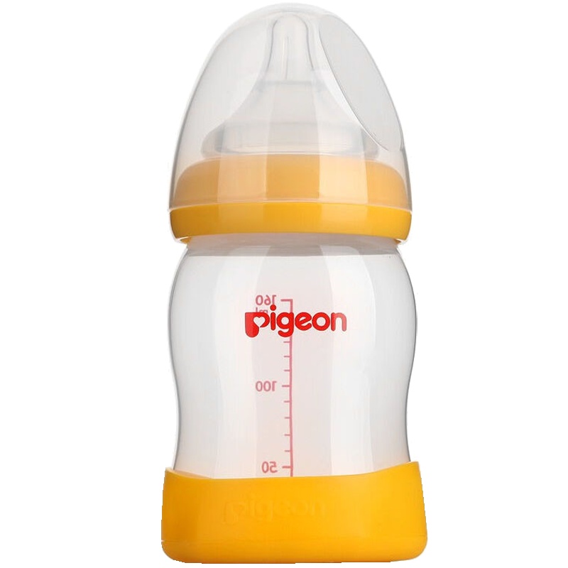 贝亲(Pigeon)宽口径PP塑料婴儿宝宝奶瓶160ml AA81 0个月以上SS号奶嘴(赠吸管)