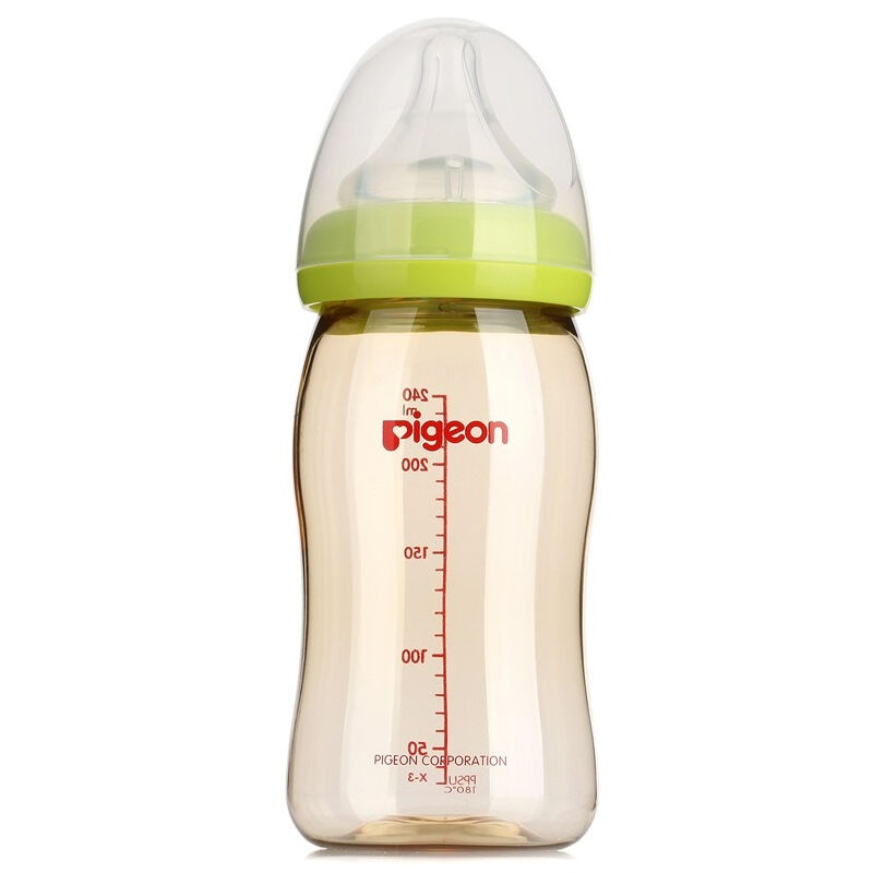 贝亲(Pigeon)宽口径AA93 PPSU塑料奶瓶240ml配L奶嘴6-9个月