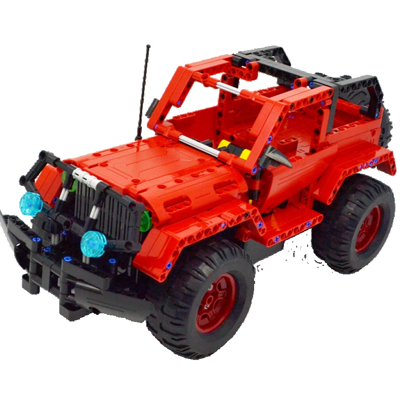 第1印象拼装积木遥控汽车拼装玩具拼插汽车模型益智儿童玩具车儿童启蒙益智拼装玩具汽车模型玩具牧马人C51001D