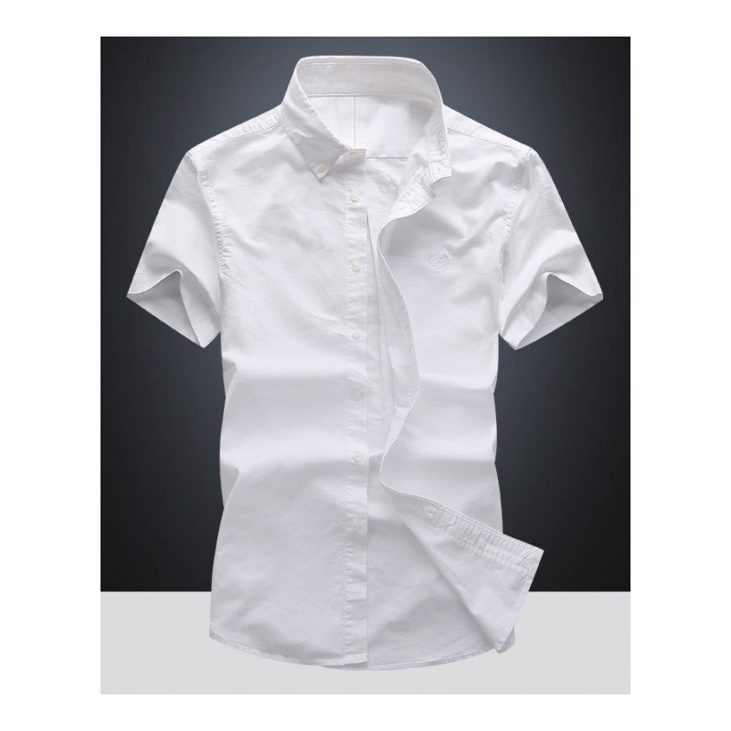 短袖衬衫男士夏季韩版潮流修身青年寸衫薄款休闲帅气白衬衣男