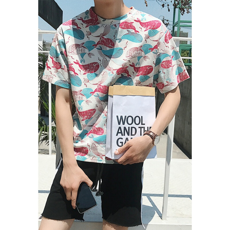夏季2018圆领衣服休闲短袖T恤学生男装