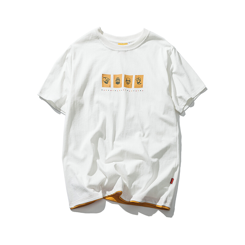 2018春夏短袖男T恤男士打底衫圆领半袖体恤学生白色