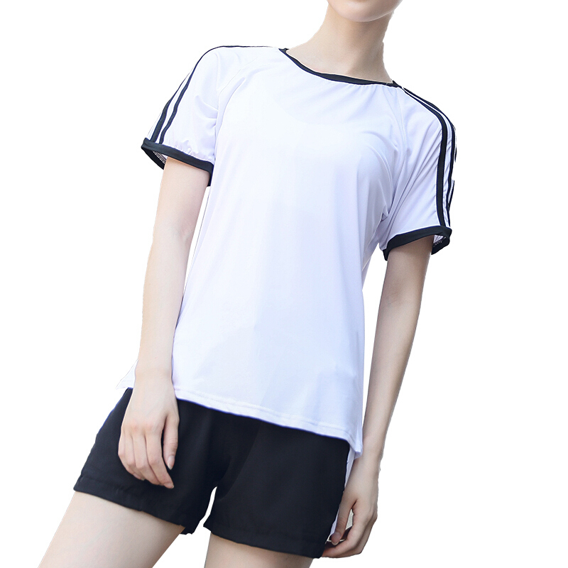 运动短袖女跑步透气速干衣圆领宽松瑜伽短袖T恤健身服夏季薄上衣