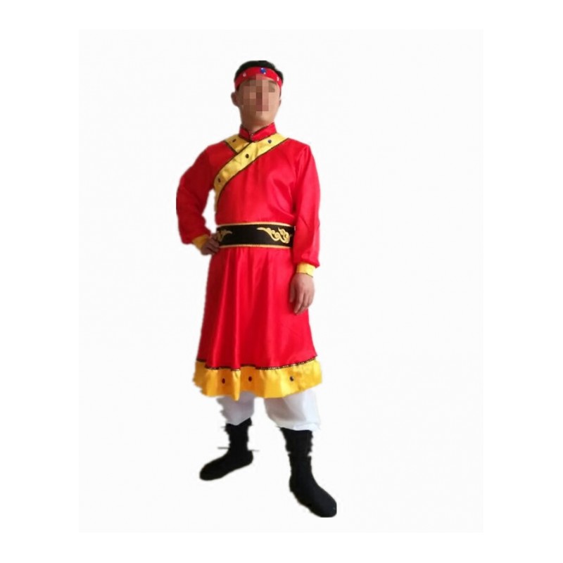 蒙古族服装男士蒙古袍蒙古马头琴演出服装表演服装舞台装lm
