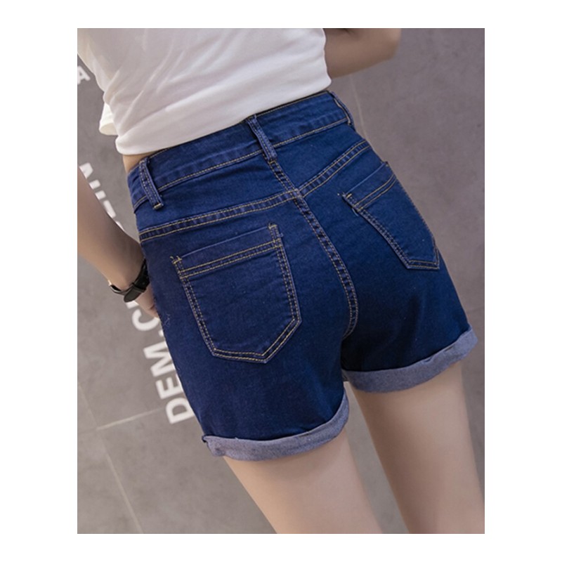 短裤女2017新款夏季显瘦高腰薄款修身韩版个生短裤大码牛仔裤