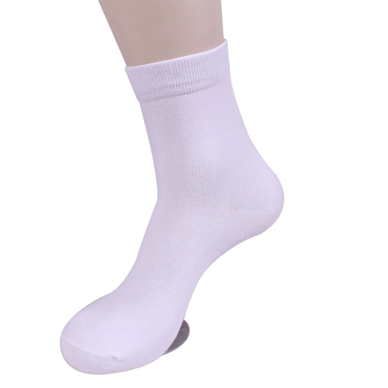袜子男士中筒运动商务袜薄款长筒男袜夏季地摊短袜工作袜白色均码