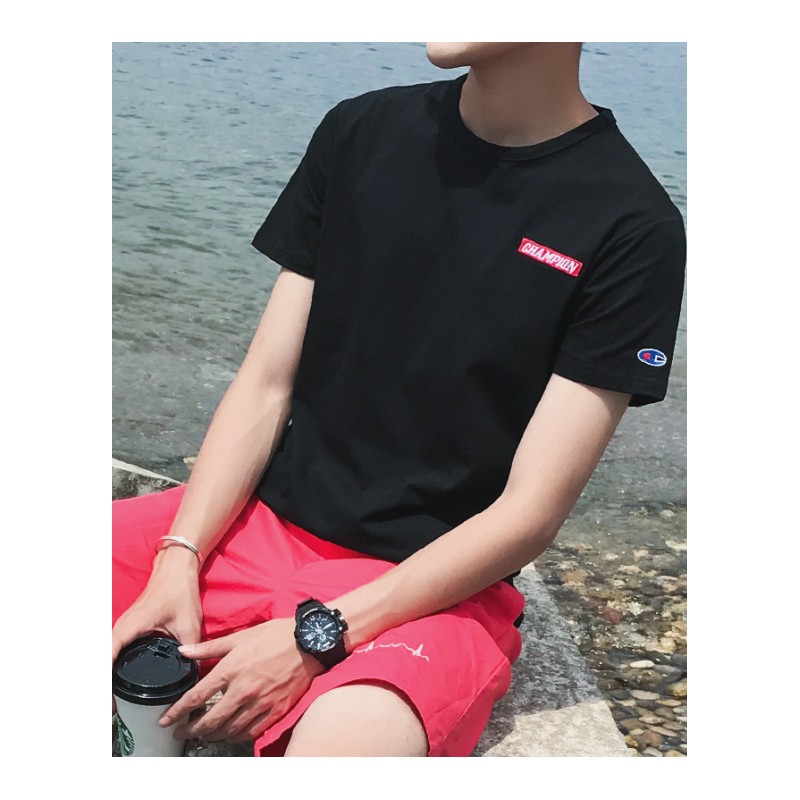 夏天衣服男士短袖潮流夏季半袖短袖青少年日系短袖T恤纯棉体恤潮