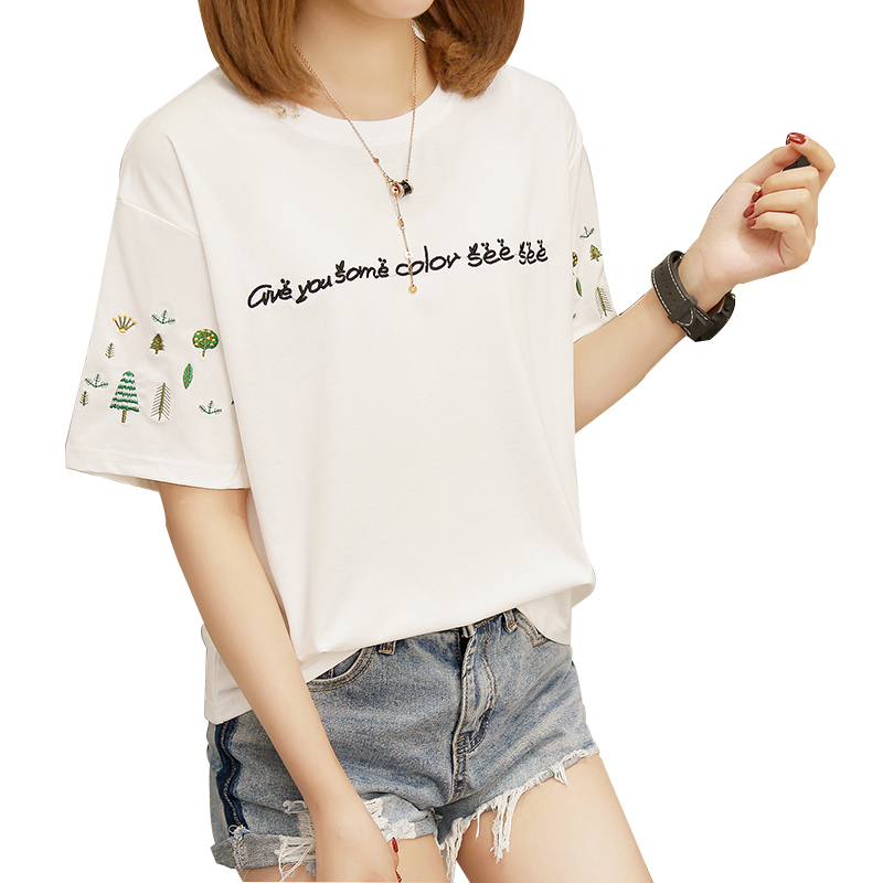 加肥加大码女装胖mm2018夏装新款宽松短袖T恤女韩版显瘦上衣服潮