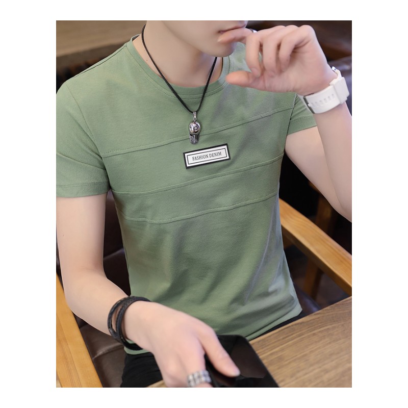 男士短袖T恤夏季2018新款圆领潮流薄款衣服韩版修身纯棉半袖男装