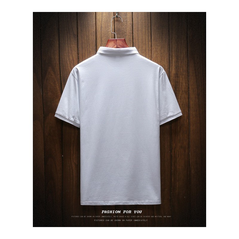韩版男装半袖T恤青春流行夏季潮修身印花薄短袖棉Polo衫心机