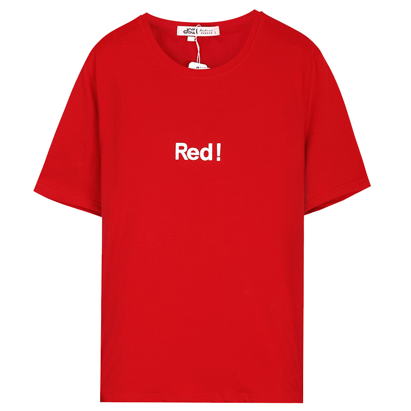 大红色休闲T恤男士夏款短袖运动服汗衫休闲半袖小衫气质体恤韩版