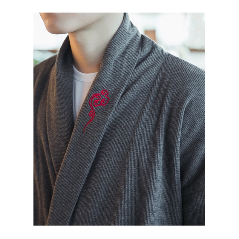 2018春季中国风男装汉服针织毛衣男民族服装大码宽松开衫外套薄款