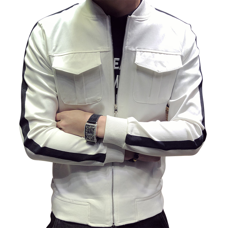2018春季新品青少年韩版修身立体薄夹克男潮社会小伙型师潮外套