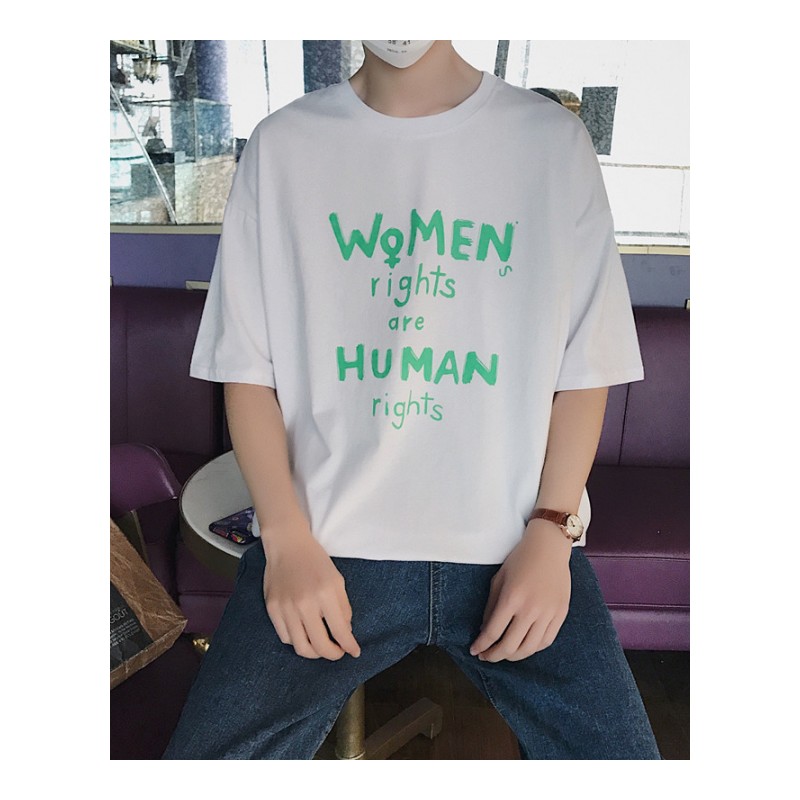 港风短袖T恤男韩版时尚学生半截袖夏款个性青少年宽松衣服