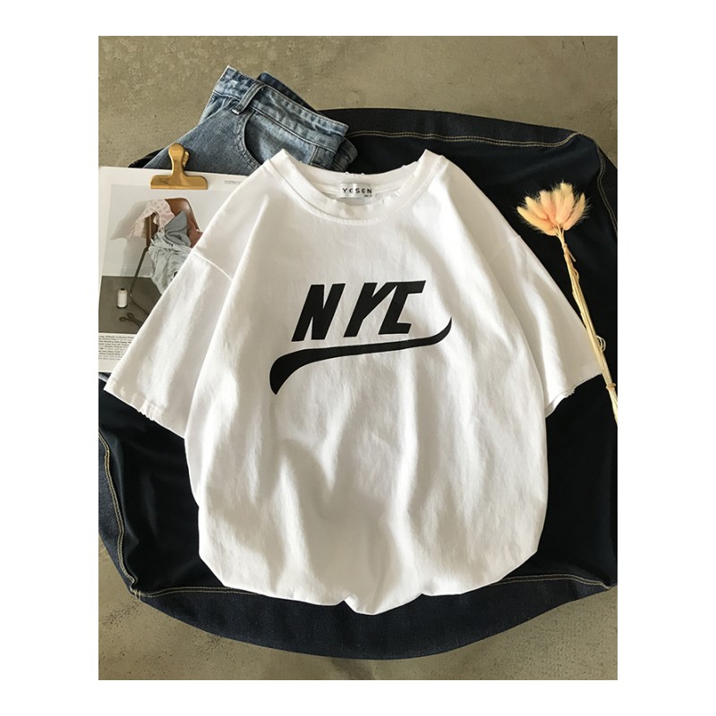 2018夏款新款简单字母印花短袖男士T恤衫韩版时尚体恤衫宽松半袖