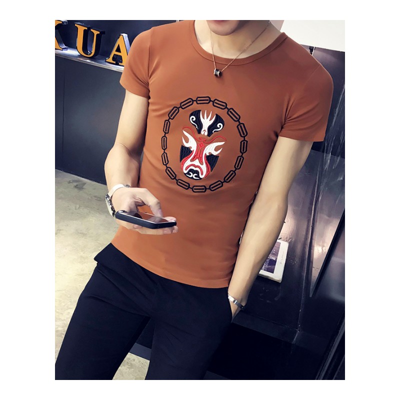 2018夏装男士年轻短袖T恤青少年韩版修身帅气百搭男潮半袖圆领T恤