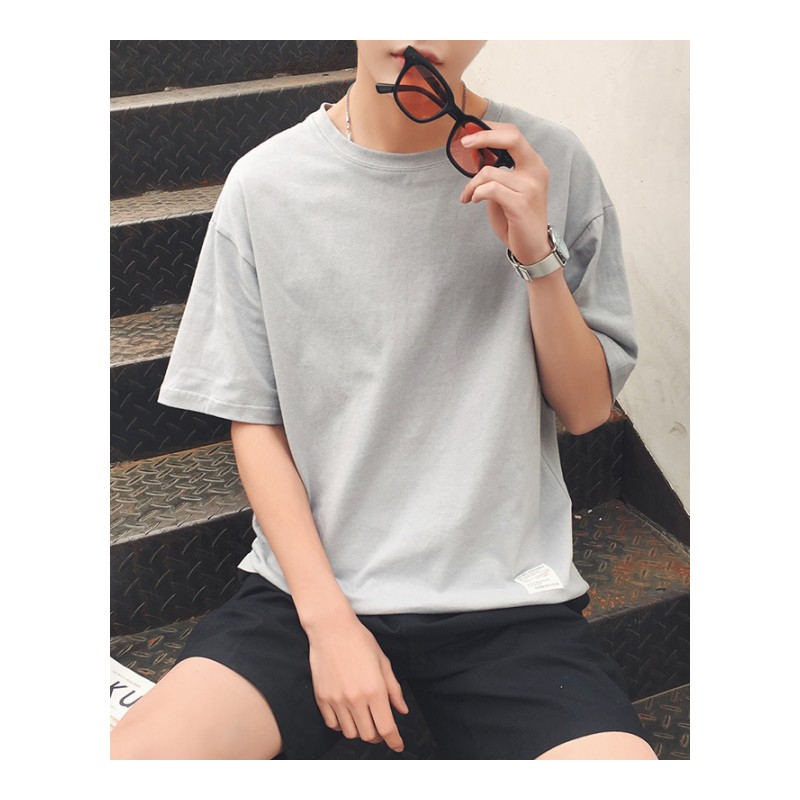 2018夏季年轻印花短袖T恤男学生宽松情侣装衣服韩版帅气夏天半袖
