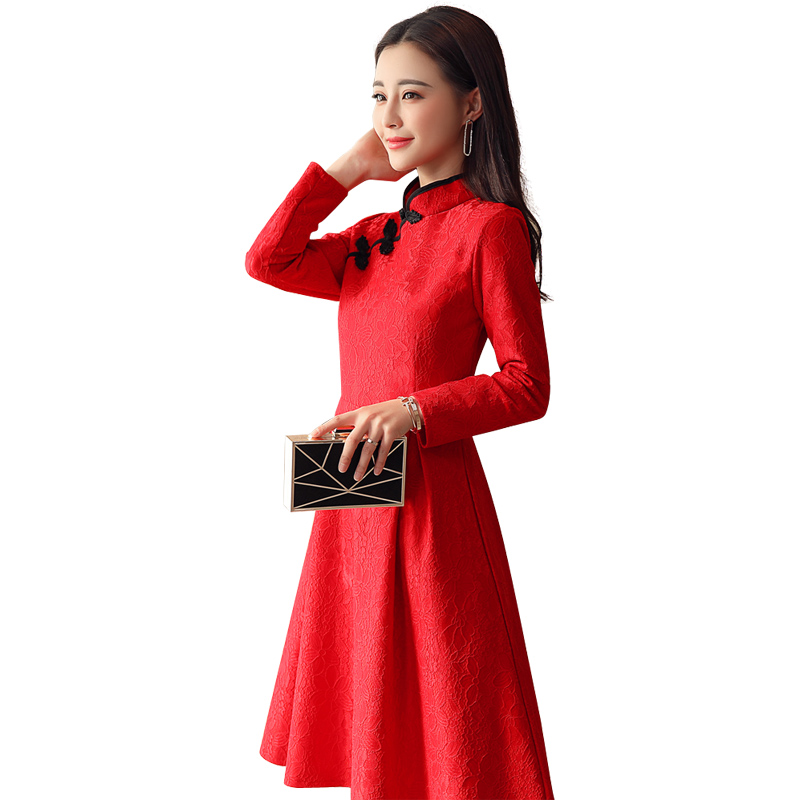 蕾丝连衣裙女夏女士新品韩版小心机小个子显瘦红色旗袍秋装短裙子