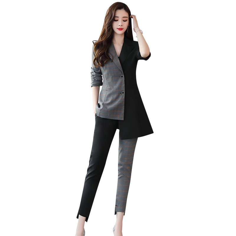 韩版气质显瘦时髦套装女士春秋季新品女装复古港味西装时尚两件套
