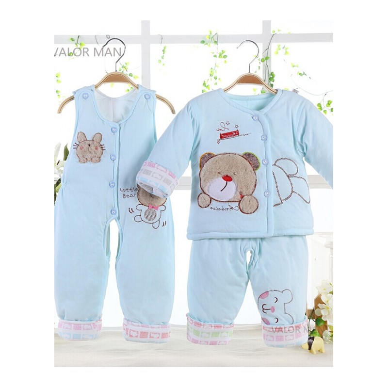 婴儿棉衣儿秋冬装男女宝宝棉袄外套纯棉加厚保暖套装三件套