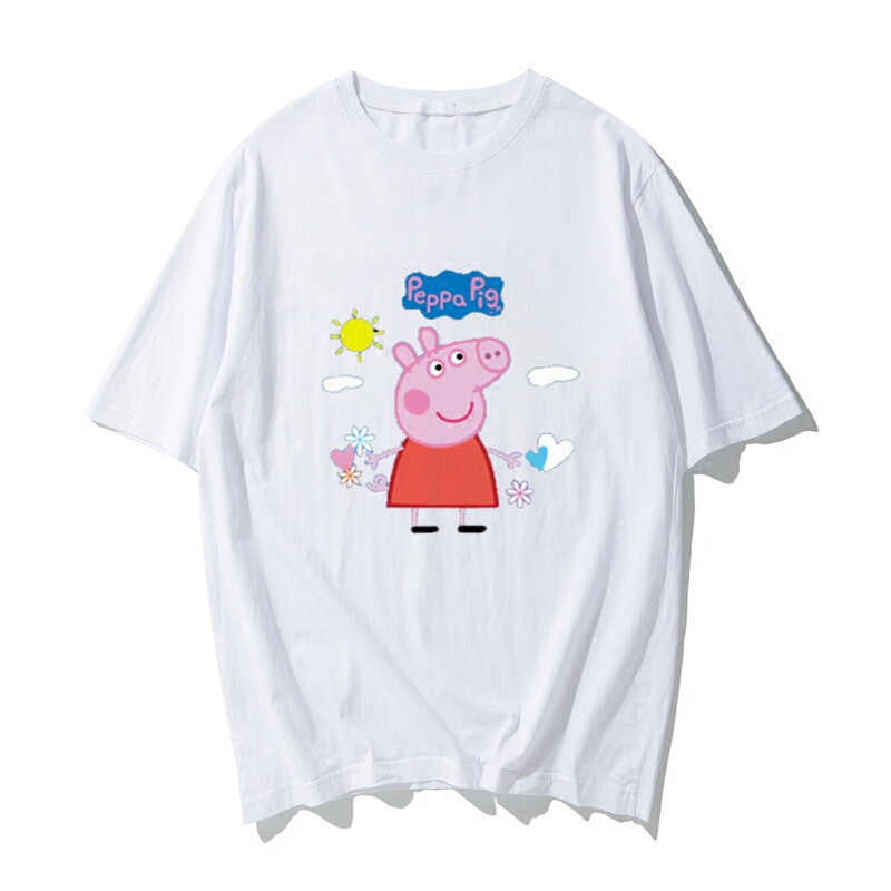 小猪佩奇T恤短袖女半袖夏韩版衣服的上衣体恤佩琪粉红色Pig