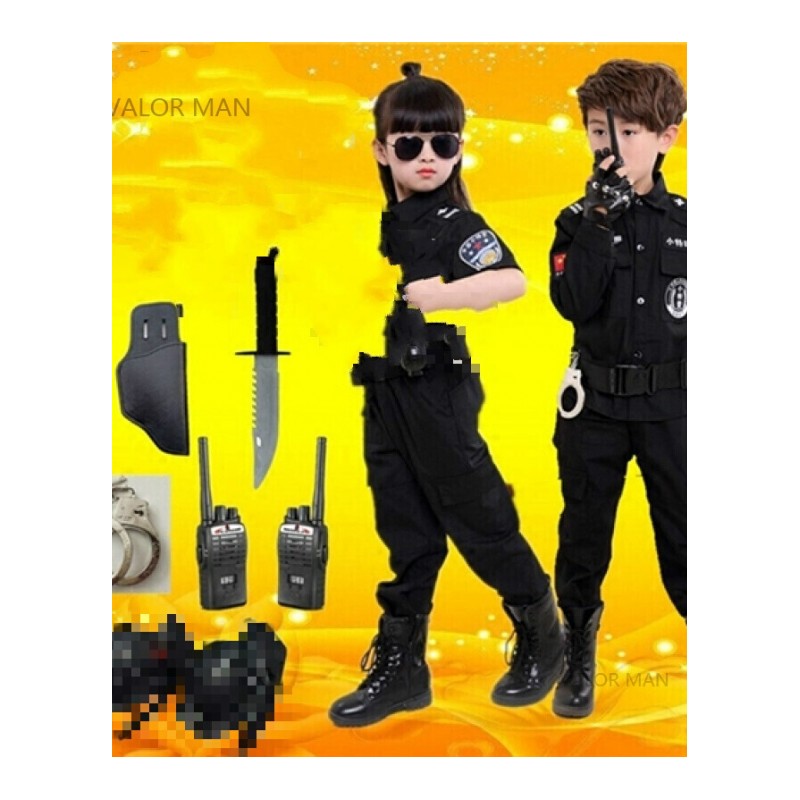 儿童警官服装警男童儿童小军装演出服男孩舞台角色扮演服装