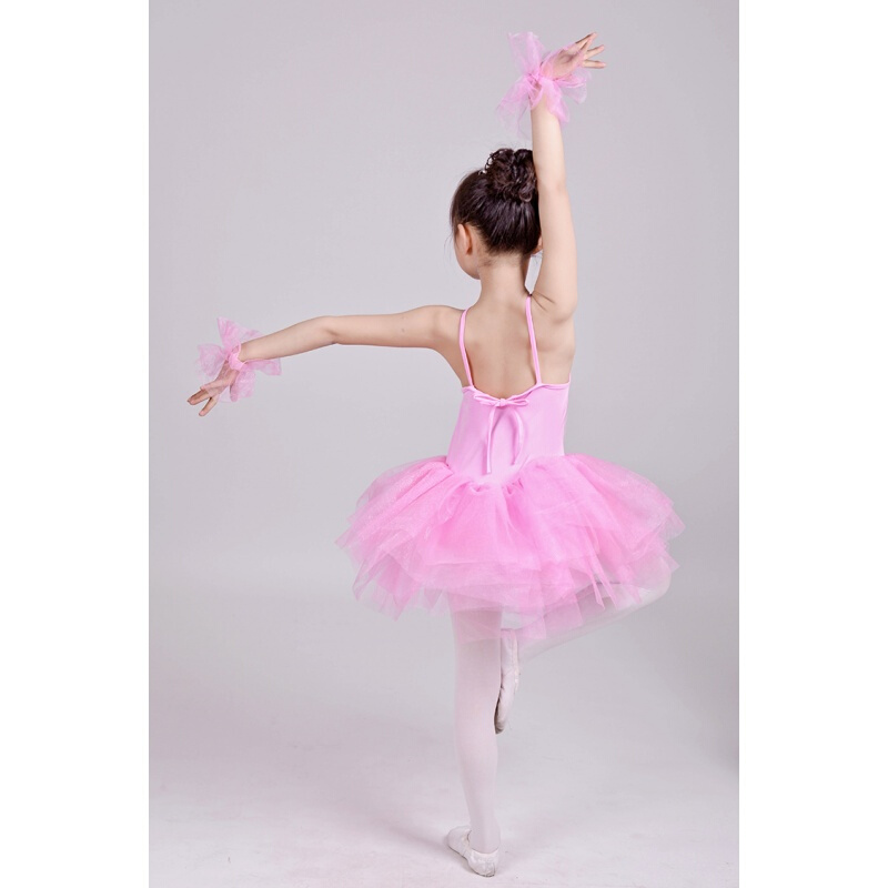 追梦演出服粉色舞裙集体芭蕾演出服幼儿园舞蹈服儿童追梦表演服装