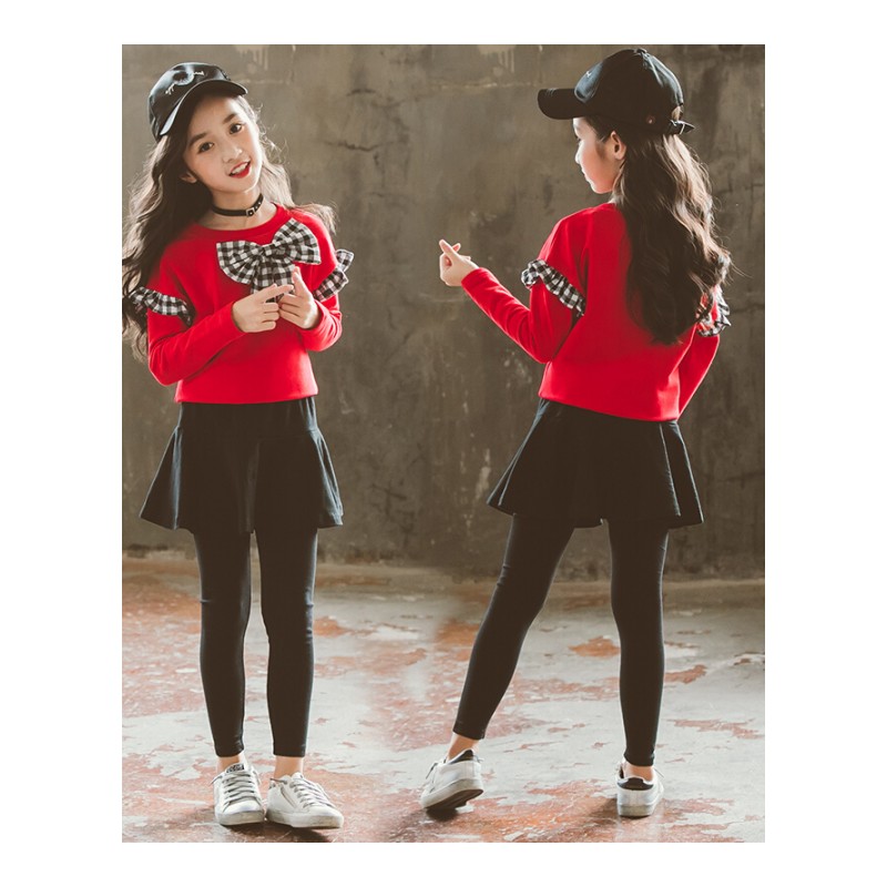 女童秋装套装2018新款儿童运动童装韩版中大童时髦洋气卫衣两件套