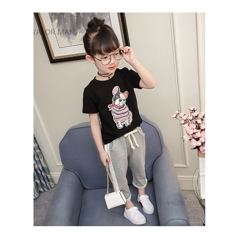 女童短袖T恤2018新款韩版夏装儿童打底衫夏季卡通棉质百搭上衣