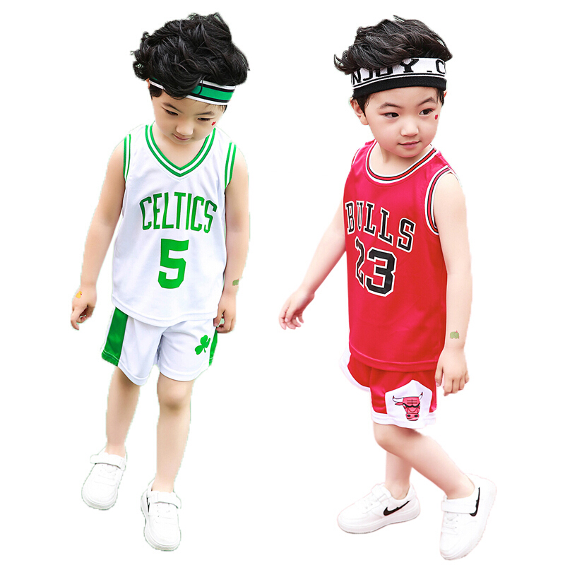 儿童套装两件套夏装童装男女童中大童运动套球衣宝宝篮球服表演服