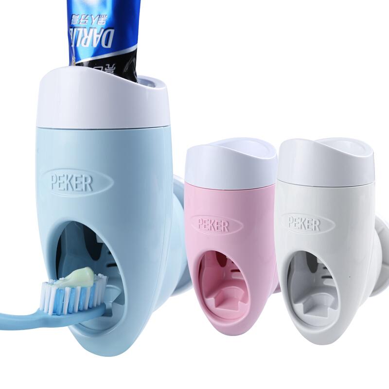 2018卫生间全自动挤牙膏器套装儿童懒人挤牙膏牙膏刷牙挤压式 粉红色
