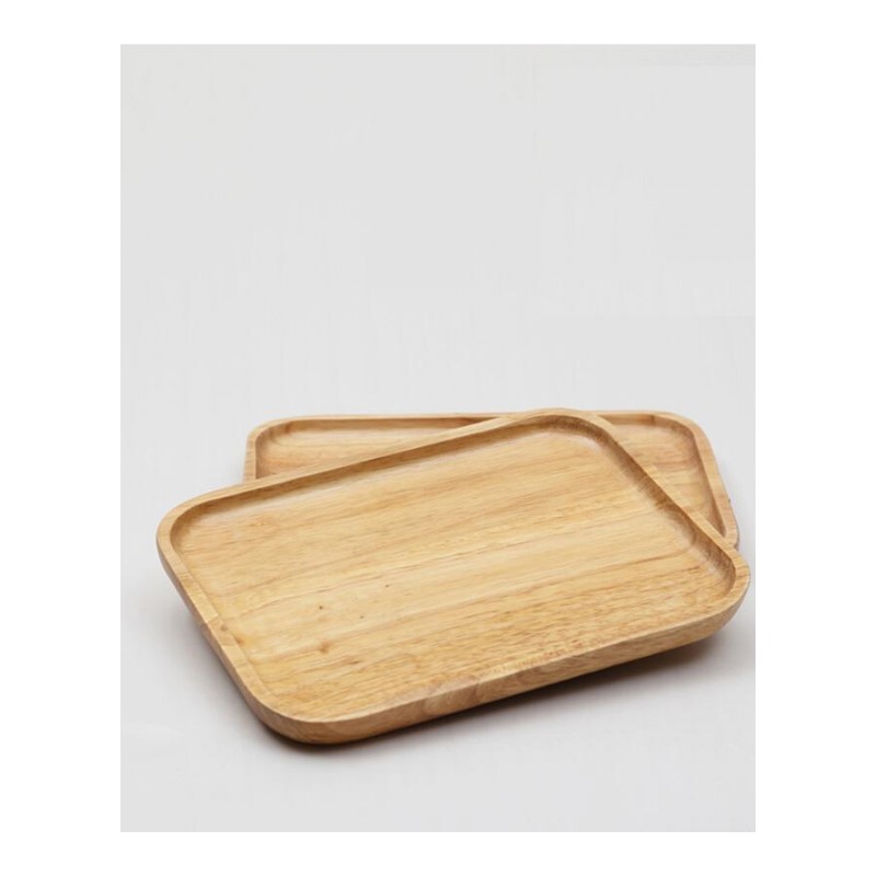 米立风物 橡胶木盘 纯实木盘 木质托盘 茶盘餐盘 长方形实木托盘 橡胶木盘大号33*27.5