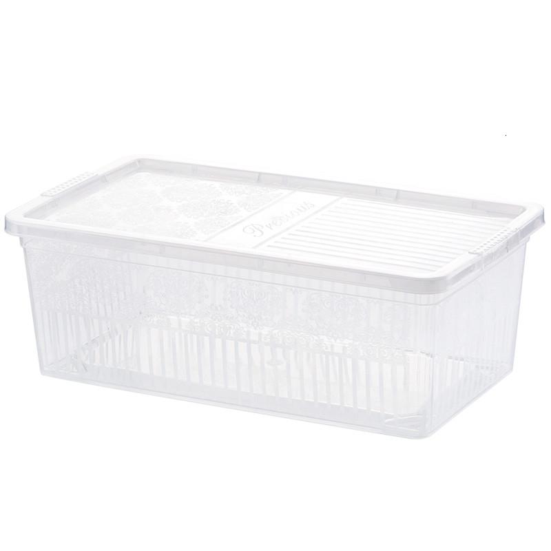 家透明塑料冰箱收纳盒厨房食品储存盒有盖大号水果食物保鲜盒子