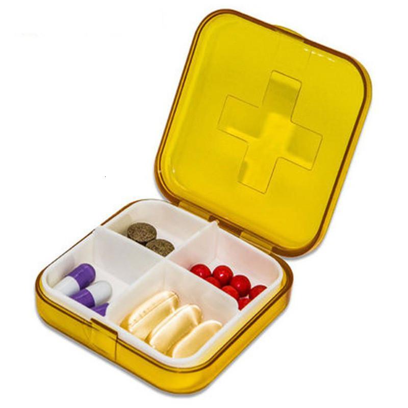 [买四送一]简约可爱纯色小药盒便携一周分装药盒随身收纳分药盒迷你药品药丸盒子生活日用收纳用品药品收纳盒