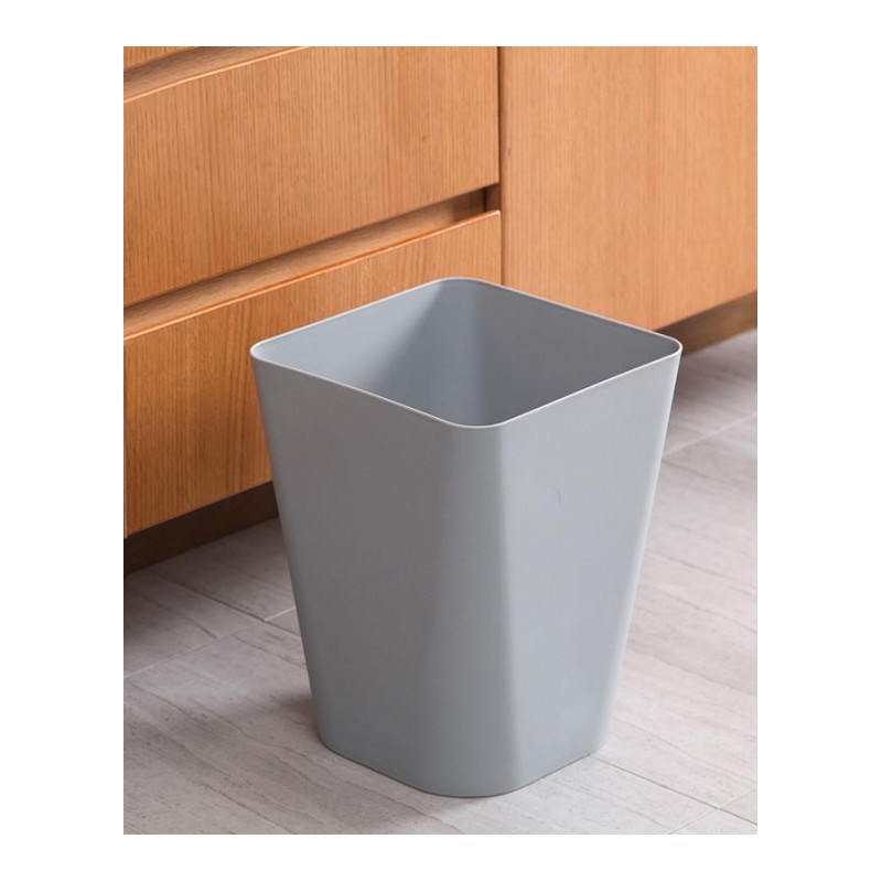 素色大号无盖垃圾桶卫生间废纸篓拉圾筒 家用厨房客厅塑料垃圾筒桶