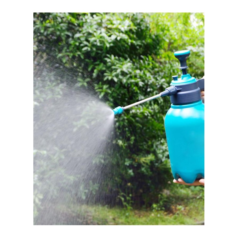 园艺气压浇花喷壶压力喷雾器养花工具浇水神器自动喷水壶喷雾瓶2L蓝绿