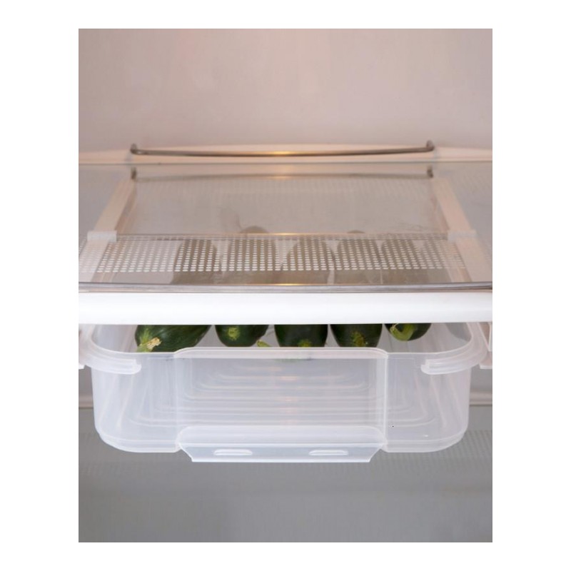 家抽屉式冰箱收纳盒创意隔层挂架厨房水果食物塑料分隔保鲜盒