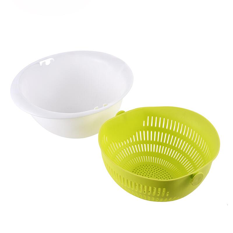 日本双层塑料沥水篮漏筛厨房洗菜篮子水果篮沥水盆洗菜盆淘米器