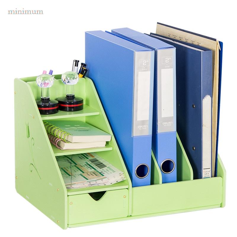 创意大号办公室桌面收纳盒A4纸文件夹书本组合小书架多层置物架