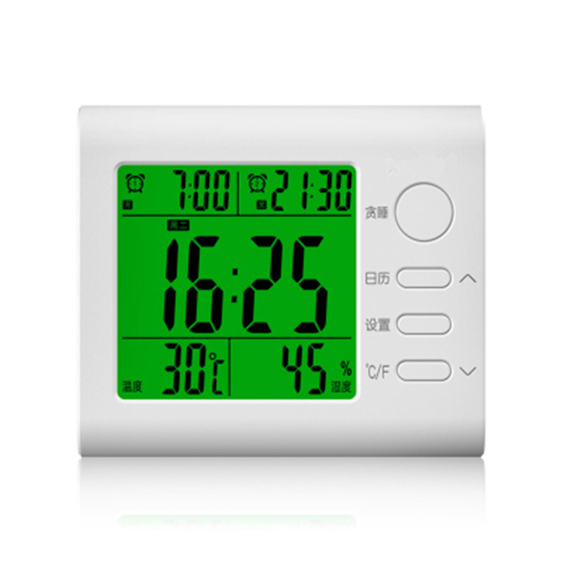 电子温湿度计高精度家用室内温湿度表大屏带时钟数显温湿度计